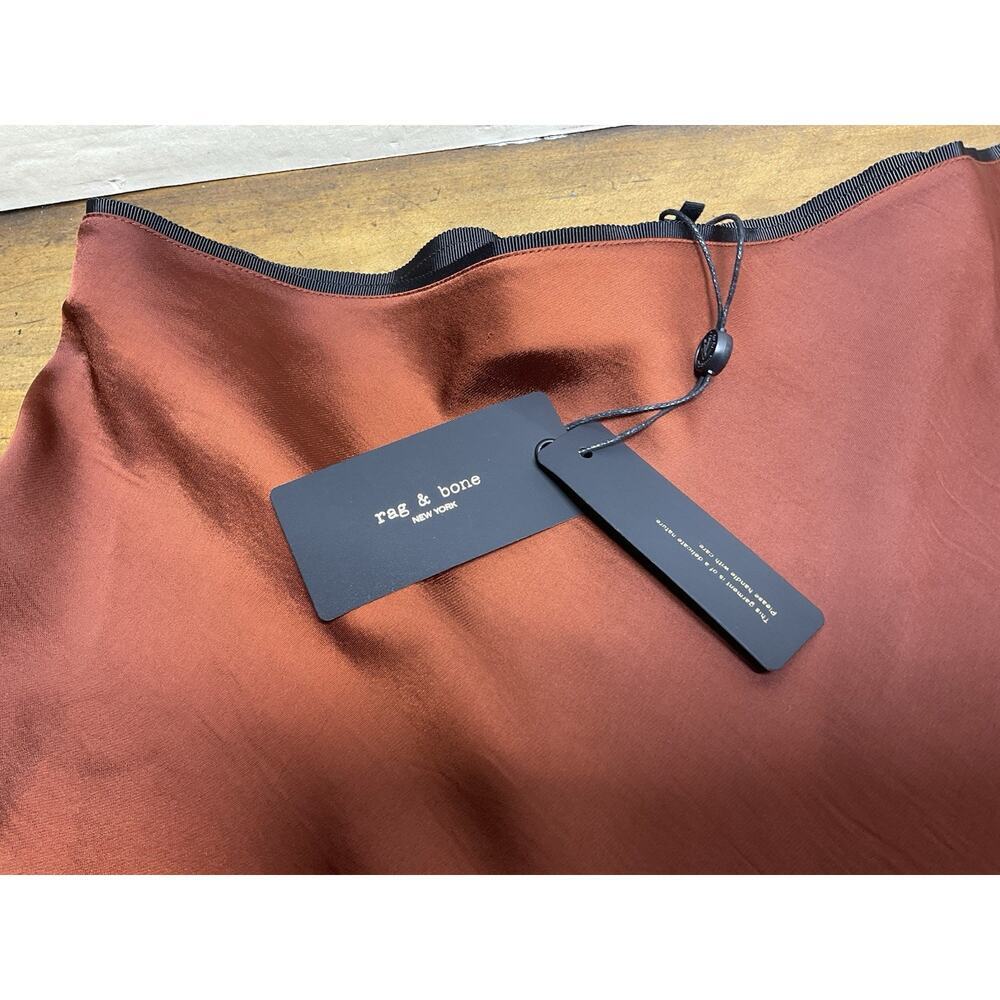 NWT Rag & Bone Jaci Satin Skirt Color Mahogany Size 8 - Picture 3 of 11